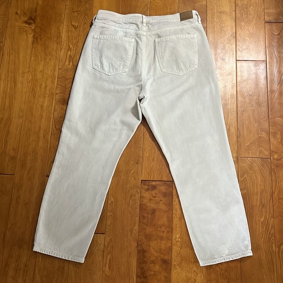 American Eagle Mom Straight Jeans Size 14R Cream Beige High-Rise Relaxed Baggy - Picture 11 of 14